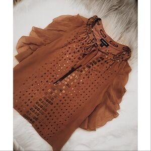 Bebe embellished butterfly top nwot